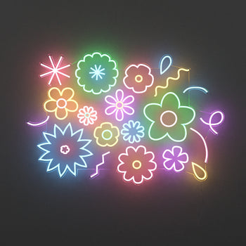 Flower Power by Emily Eldridge - signe en néon LED