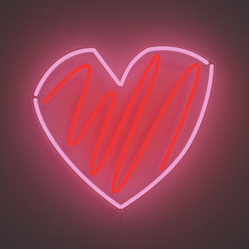Scribble Heart - signe en néon LED