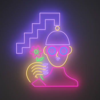 Zig Zag Girl by Emily Eldridge - signe en néon LED