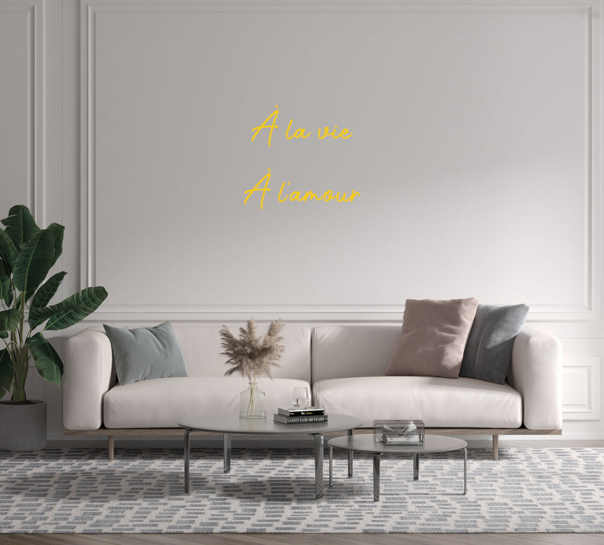 Custom text: À la vie
À l