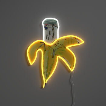 Banana YP x Jean Michel Basquiat, signe en néon LED