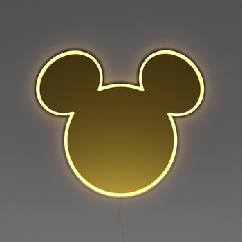 Mickey Mirror Gold, signe en néon LED