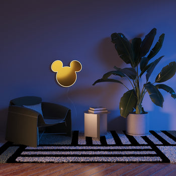 Mickey Mirror Gold, signe en néon LED