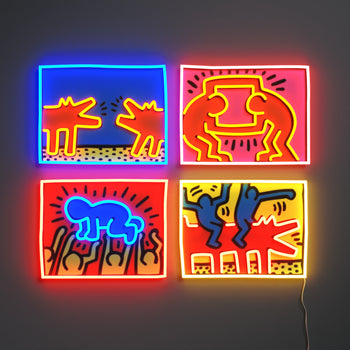 Mix Colored Yellowpop x Keith Haring, signe en néon LED