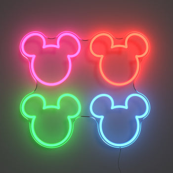 Mickey Multicolor Heads by Yellowpop, signe en néon LED