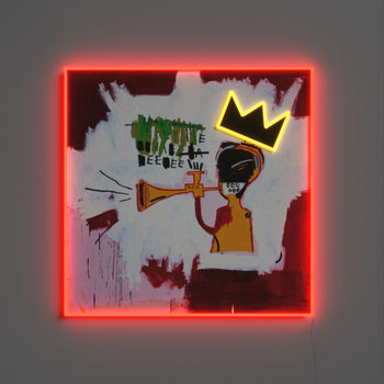 Trumpet Painting YP x Jean Michel Basquiat, signe en neon LED