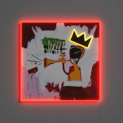 Trumpet Painting YP x Jean Michel Basquiat signe en neon LED