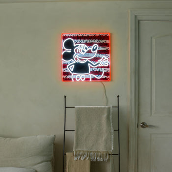 Keith Haring x Mickey 1 “Retro stripes”, signe en néon LED