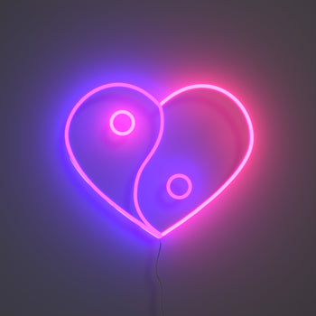 Yin & Yang Heart, signe en néon LED