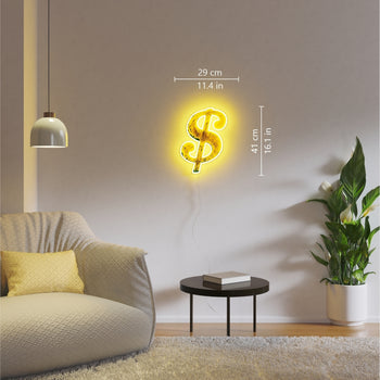 Dollar Sign Yellowpop x Andy Warhol, signe en néon LED