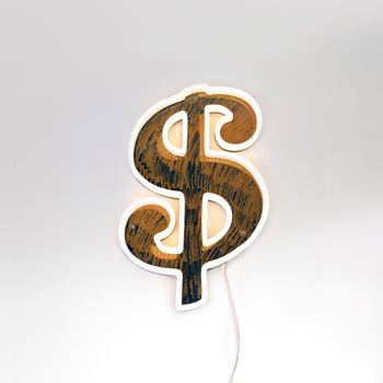 Dollar Sign Yellowpop x Andy Warhol, signe en néon LED