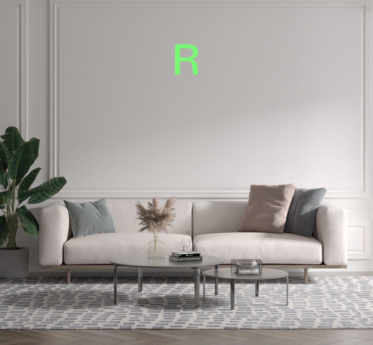 Custom text: R