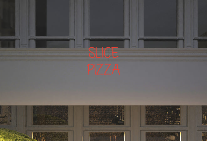 Custom text: SLICE 
PIZZA