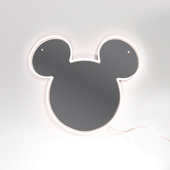 Mickey Silver Mirror by Yellowpop, signe en néon LED