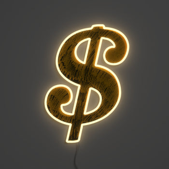 Dollar Sign Yellowpop x Andy Warhol, signe en néon LED