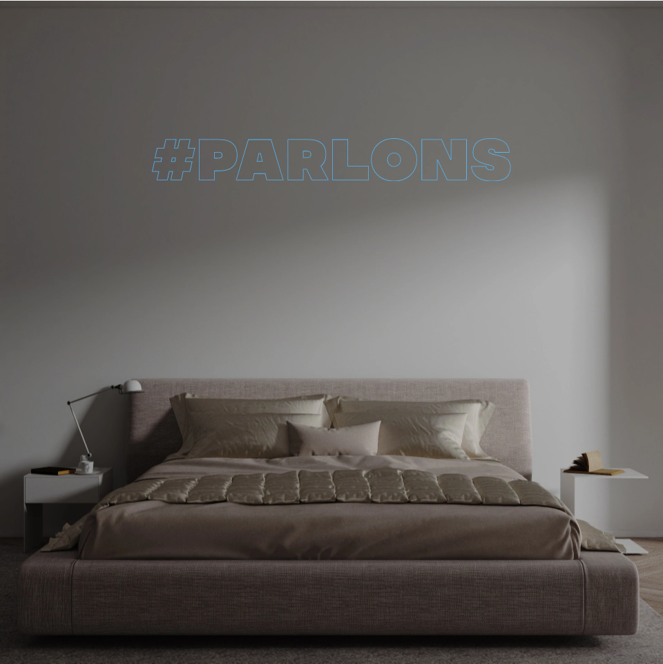 Custom text: #PARLONS