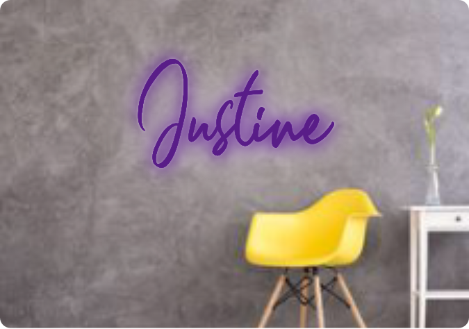 Custom text: Justine