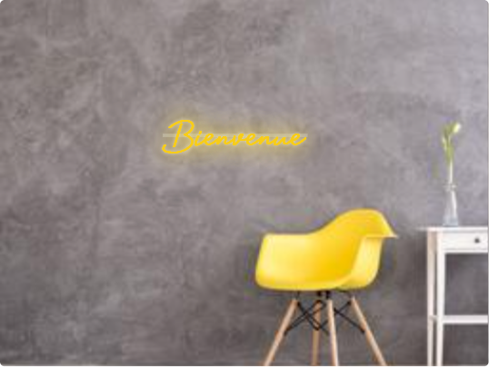 Custom text: Bienvenue