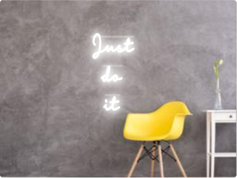Custom text: Just
do 
it