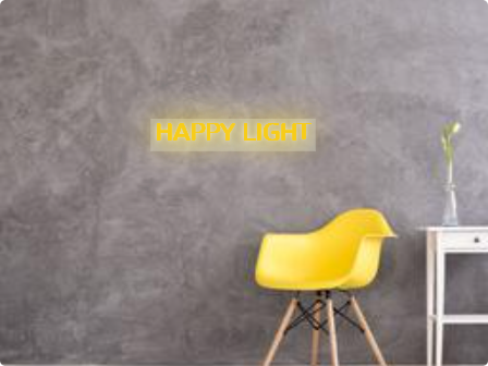 Custom text: HAPPY LIGHT