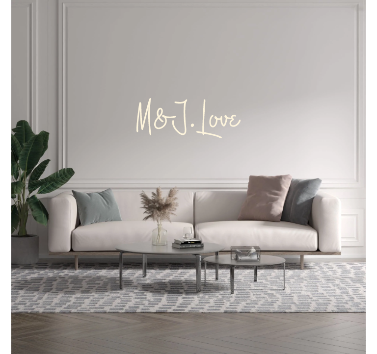 Custom text: M&J.Love