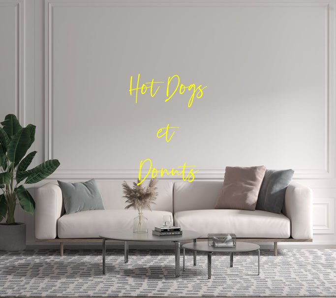Custom text: Hot Dogs
et 
Donuts