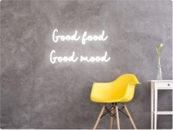 Custom text: Good food
Good mood
