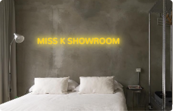 Custom text: MISS K SHOWROOM