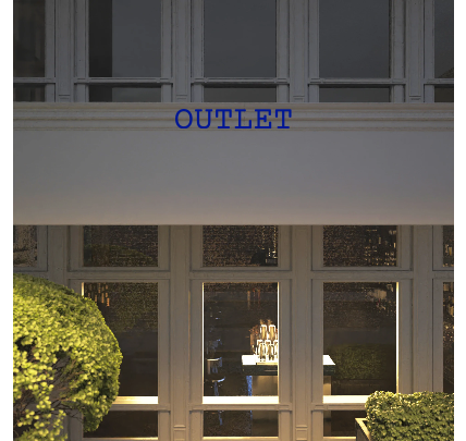 Custom text: OUTLET