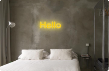 Custom text: Hello