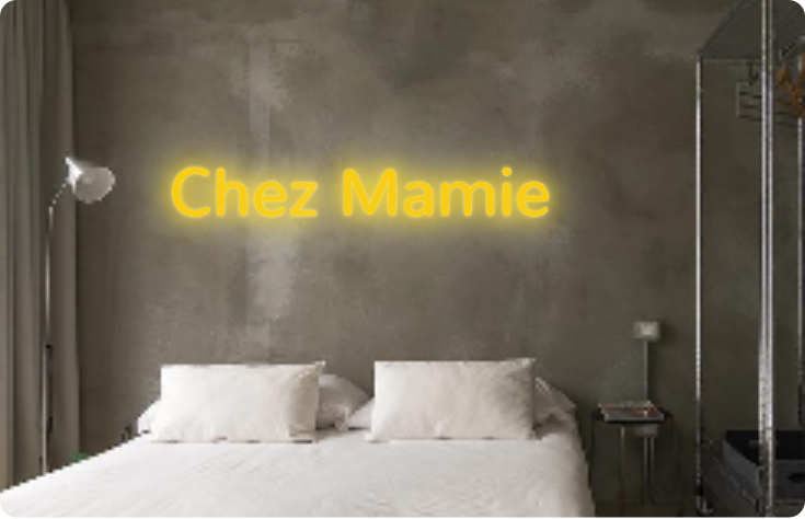 Custom text: Chez    Mamie