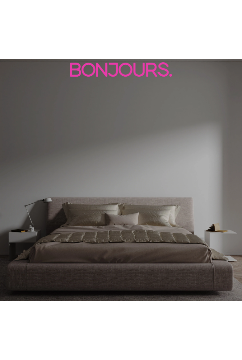 Custom text: BONJOURS.