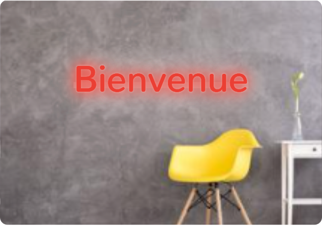 Custom text: Bienvenue