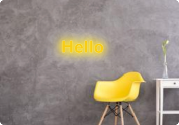 Custom text: Hello