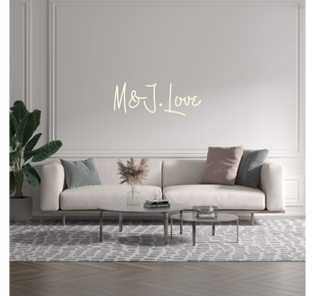 Custom text: M&J.Love