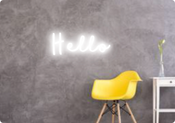 Custom text: Hello
