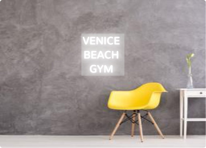 Custom text: VENICE
BEACH
GYM