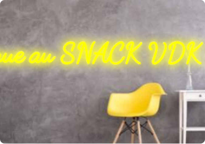 Custom text: Bienvenue au SNACK VDK 🍟🌯🍔