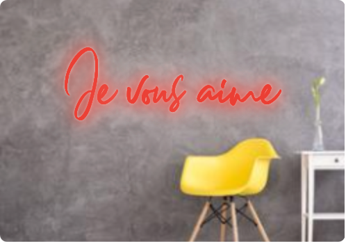 Custom text: Je vous aime