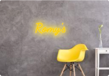 Custom text: Romy’s