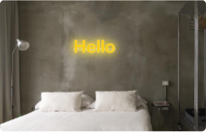 Custom text: Hello