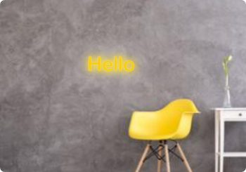 Custom text: Hello