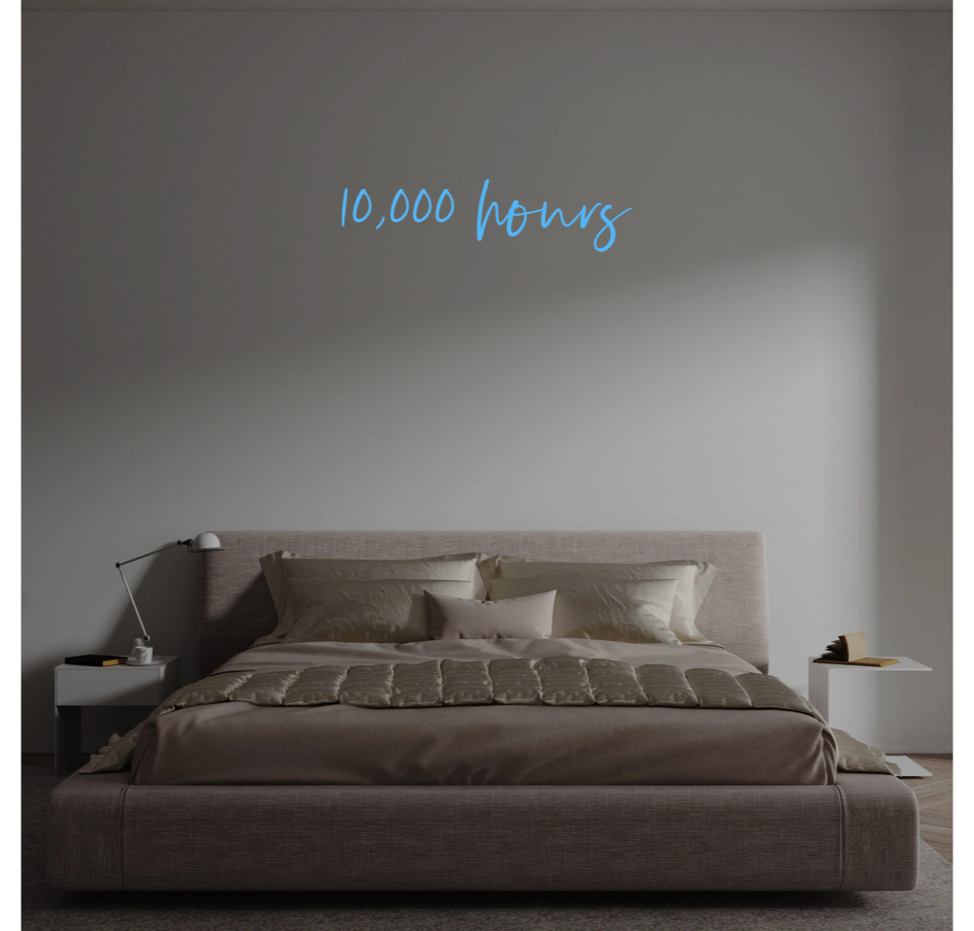 Custom text: 10,000 hours