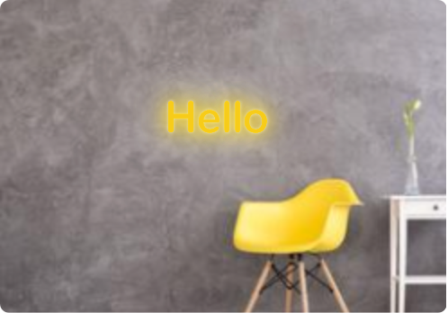 Custom text: Hello