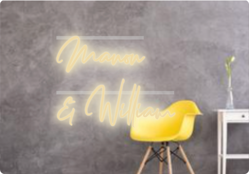 Custom text: Manon 
& William