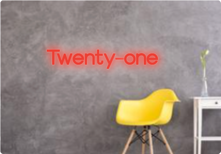 Custom text: Twenty-one