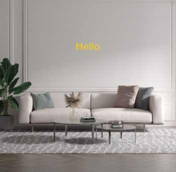 Custom text: Hello