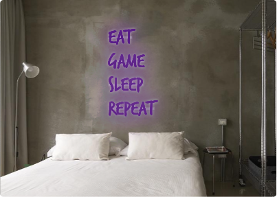 Custom text: Eat
game
sleep
repeat