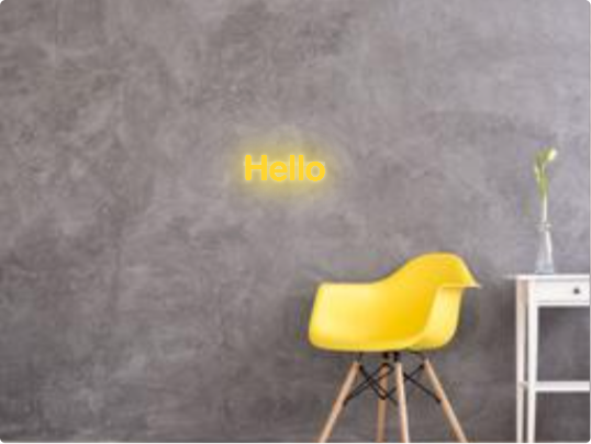 Custom text: Hello