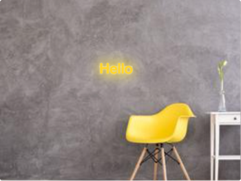 Custom text: Hello